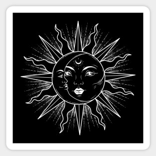 Vintage Sun and Moon Solar Eclipse Sticker